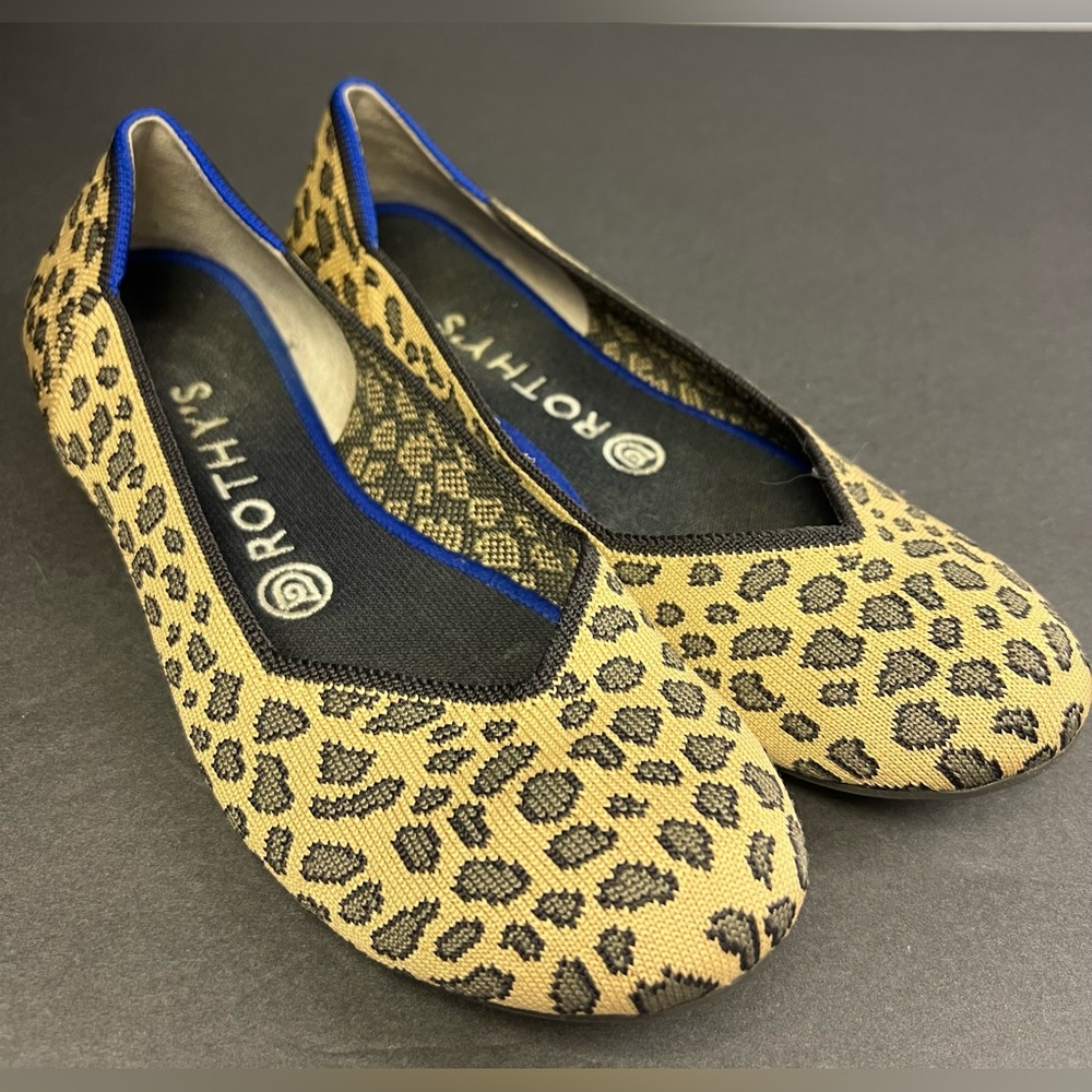 Rothy’s, Womens Flats, Round toe, Size:7.5, Pre-Owned, Animal Print